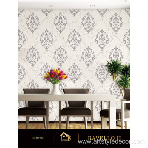 Modern Design Soundproof Damask Wallpaper